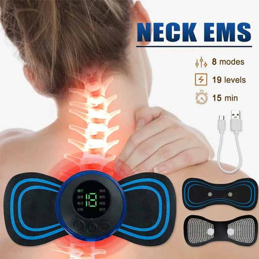 Portable Mini Electric Neck Massager EMS Massage Patch for Muscle Pain Relief